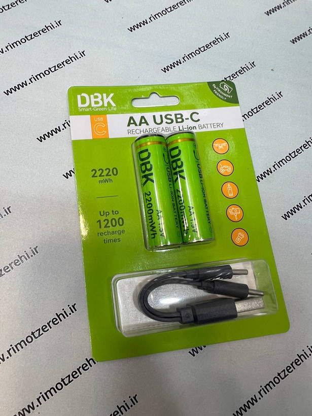 باتری قلمی شارژی دی بی کی با درگاه تایپ سی Type C - DBK